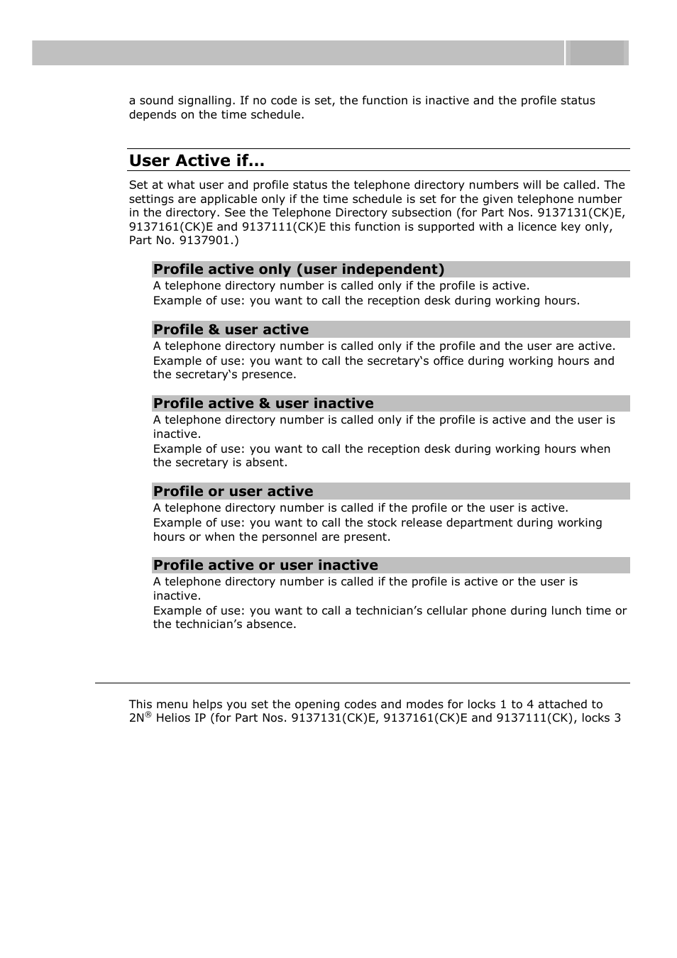 Locks, Configuration 3.3, User active if | 2N Helios IP User manual, 1510 v1.13 User Manual | Page 69 / 143