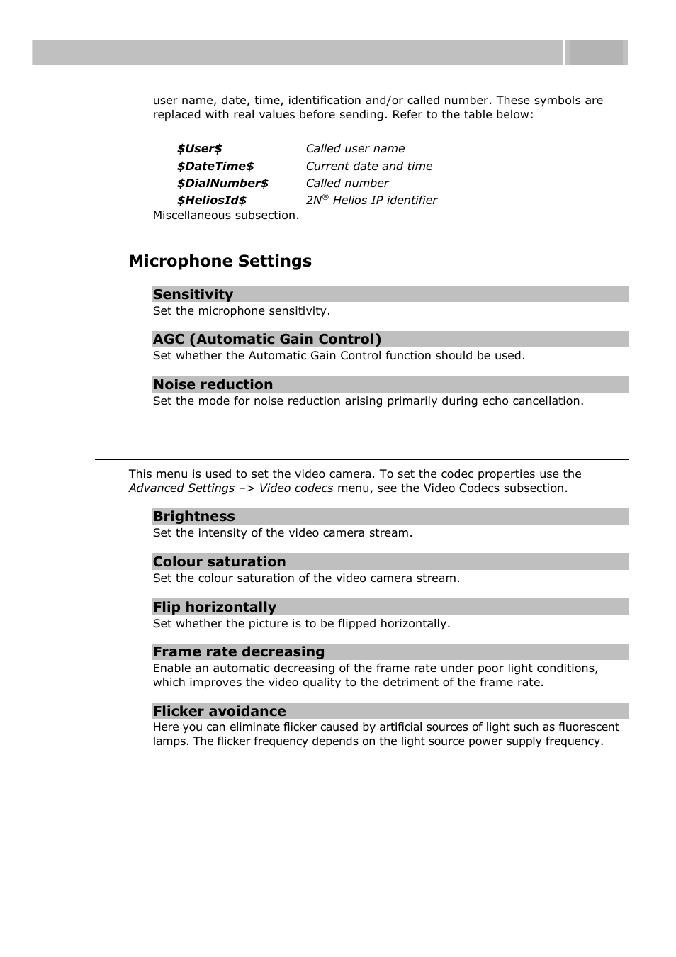 Video, Configuration 3.3, Microphone settings | 2N Helios IP User manual, 1510 v1.13 User Manual | Page 83 / 143