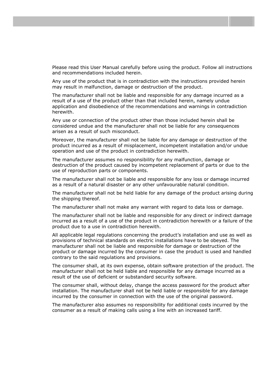 General instructions and cautions, 2 general instructions and cautions, General instructions and cautions 6.2 | 2N Helios IP User manual, 1510 v1.12 User Manual | Page 121 / 127