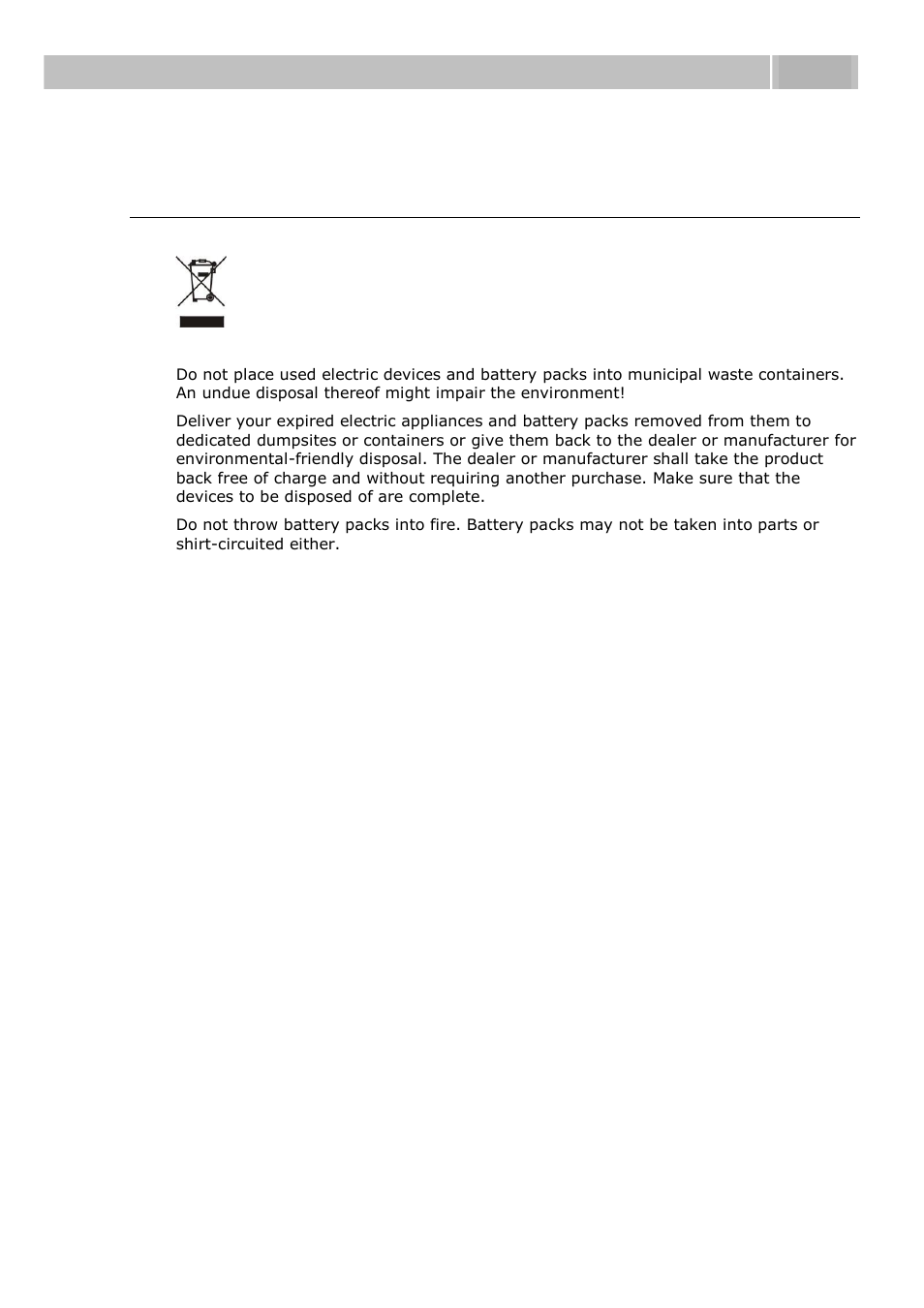 Electric waste and used battery pack handling, General instructions and cautions 6.2 | 2N Helios IP User manual, 1510 v1.12 User Manual | Page 122 / 127