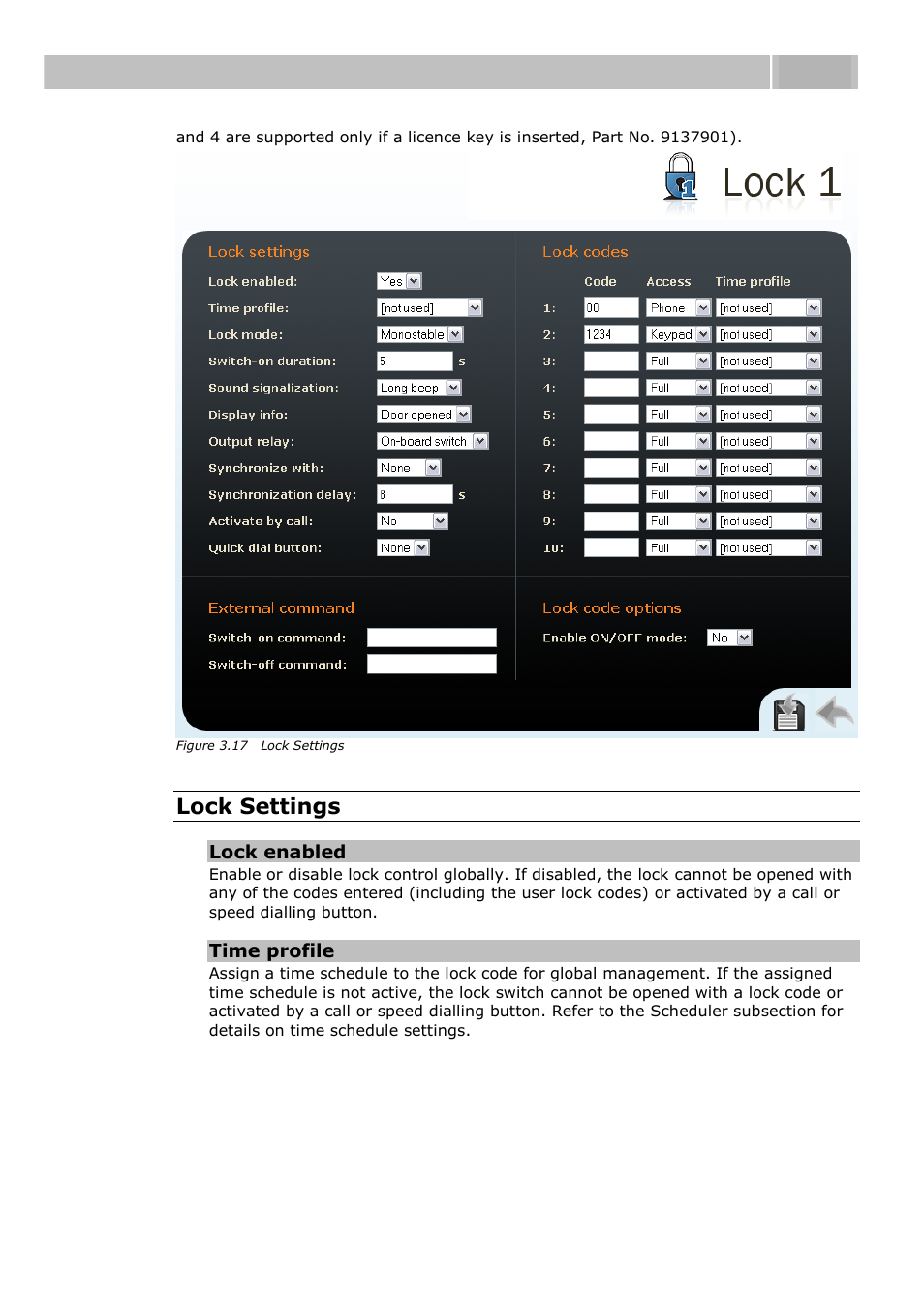Configuration 3.3, Lock settings | 2N Helios IP User manual, 1510 v1.12 User Manual | Page 64 / 127