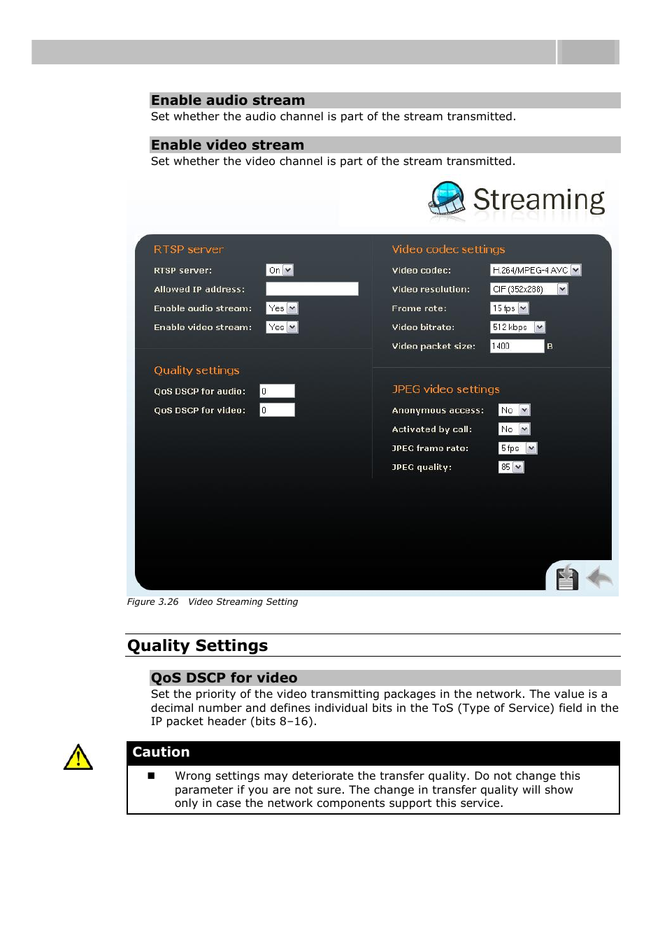 Configuration 3.3, Quality settings | 2N Helios IP User manual, 1510 v1.12 User Manual | Page 80 / 127
