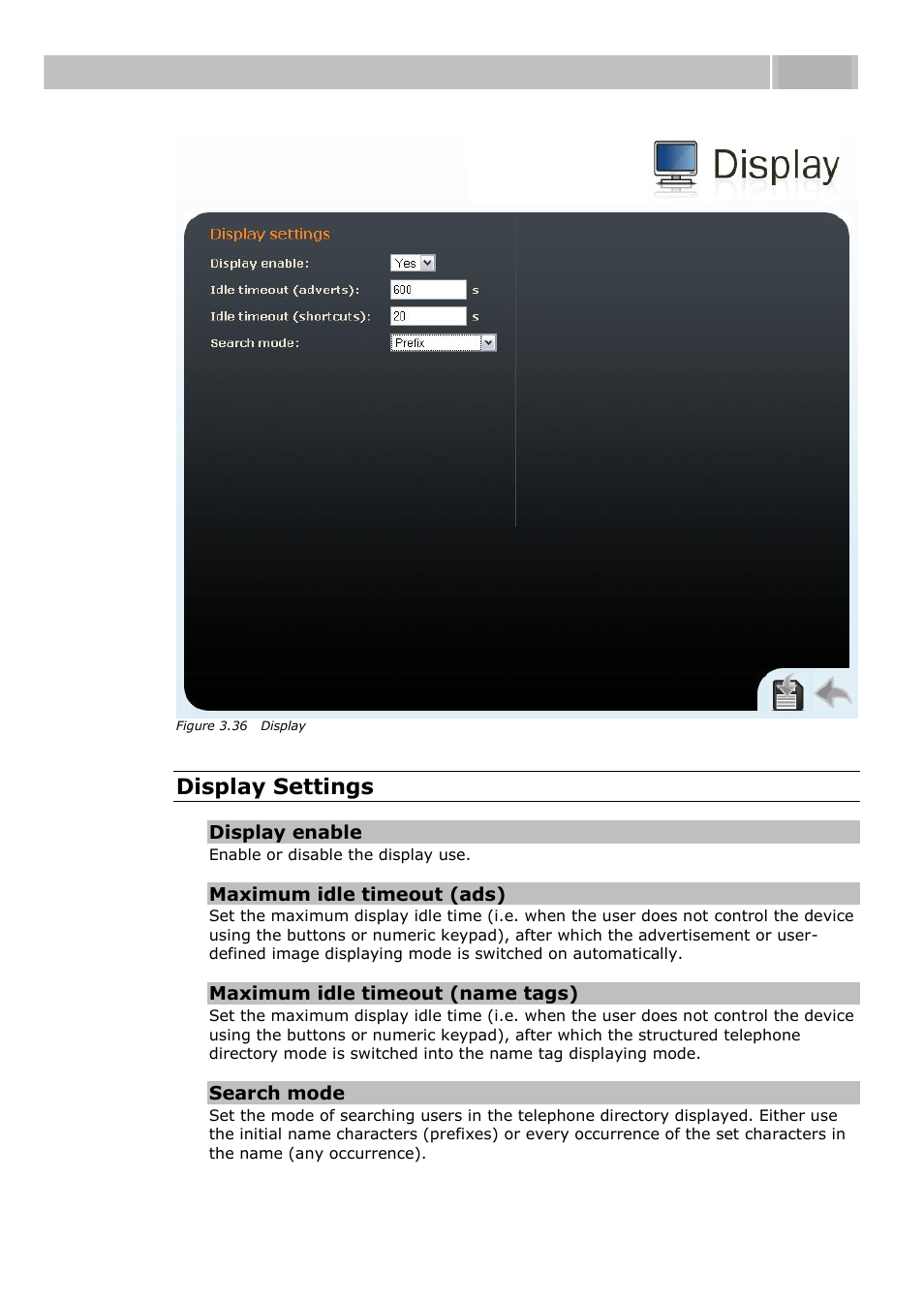 Configuration 3.3, Display settings | 2N Helios IP User manual, 1510 v1.12 User Manual | Page 87 / 127