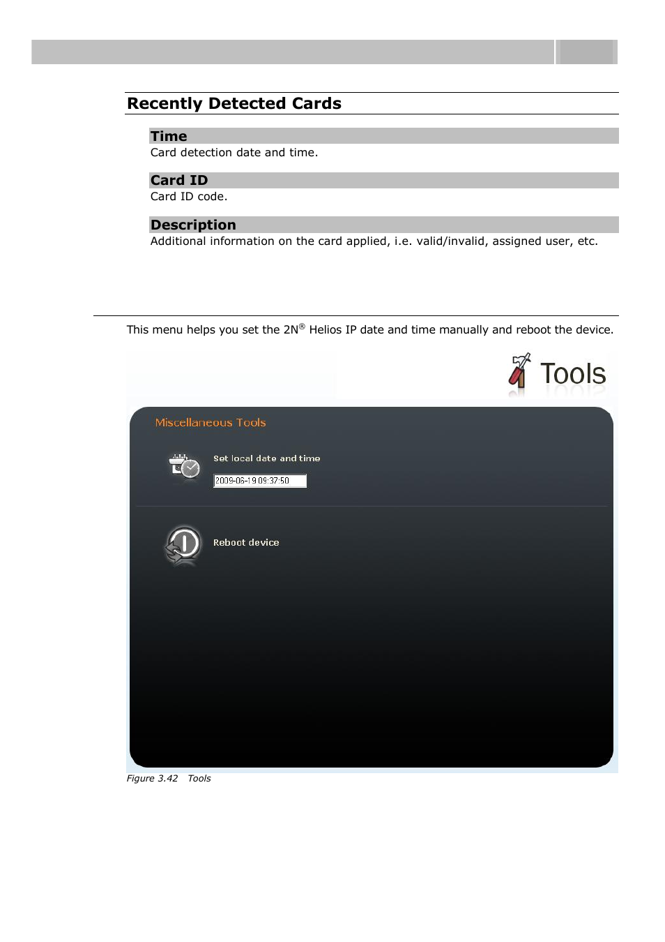 Tools, Configuration 3.3, Recently detected cards | 2N Helios IP User manual, 1510 v1.12 User Manual | Page 97 / 127
