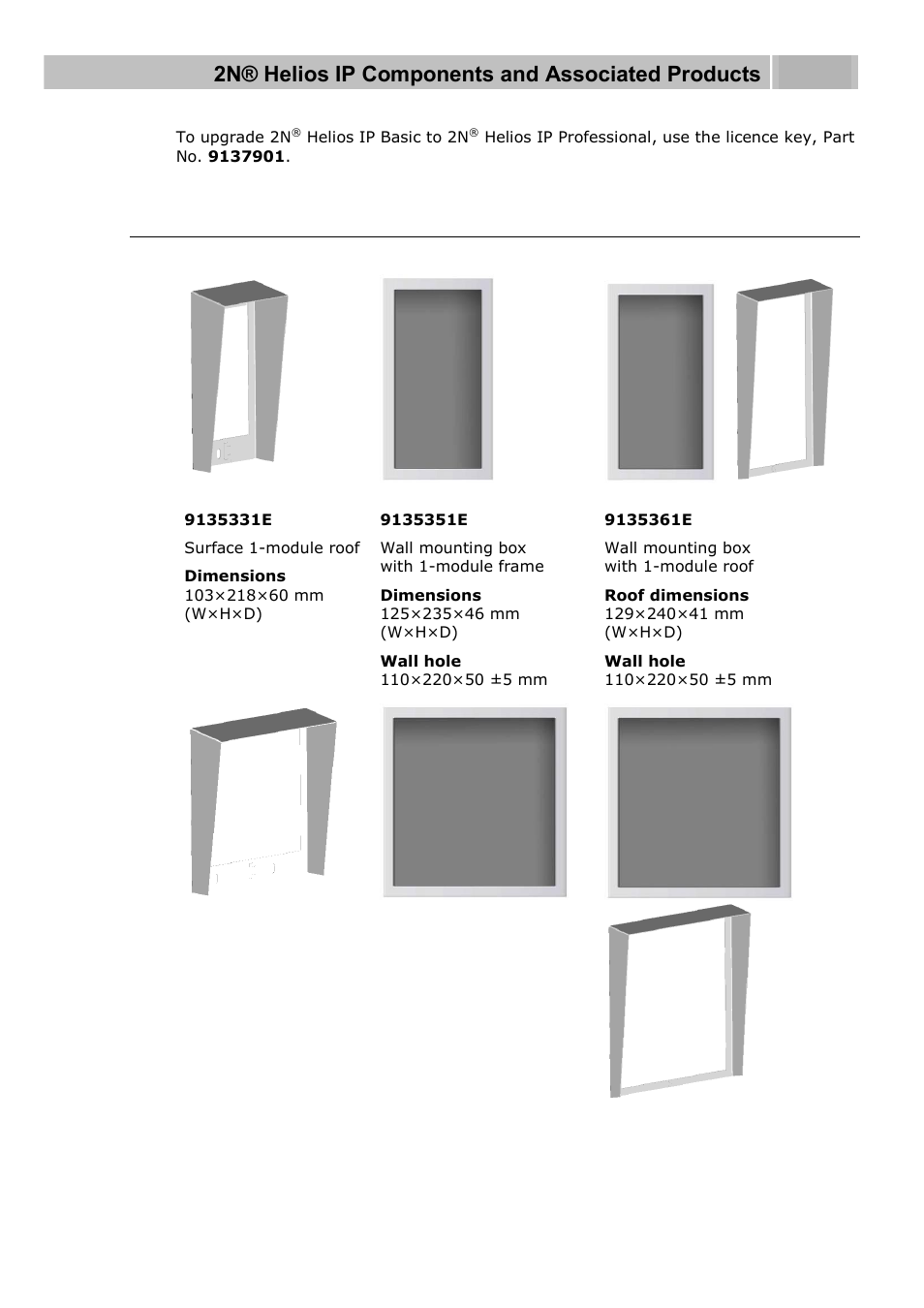 Mounting accessories | 2N Helios IP User manual, 1510 v1.11 User Manual | Page 13 / 119