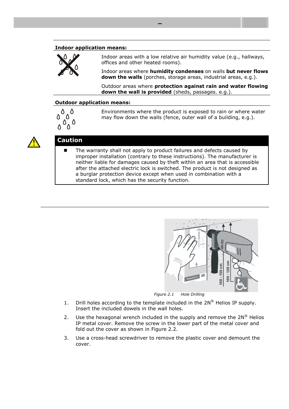 Surface mounting, Mounting – mechanical installation 2.2 | 2N Helios IP User manual, 1510 v1.11 User Manual | Page 22 / 119