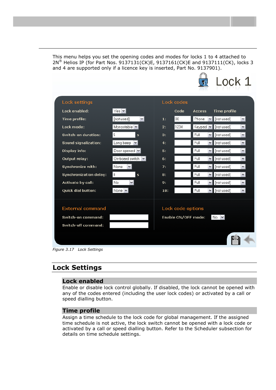 Locks, Configuration 3.3, Lock settings | 2N Helios IP User manual, 1510 v1.11 User Manual | Page 64 / 119