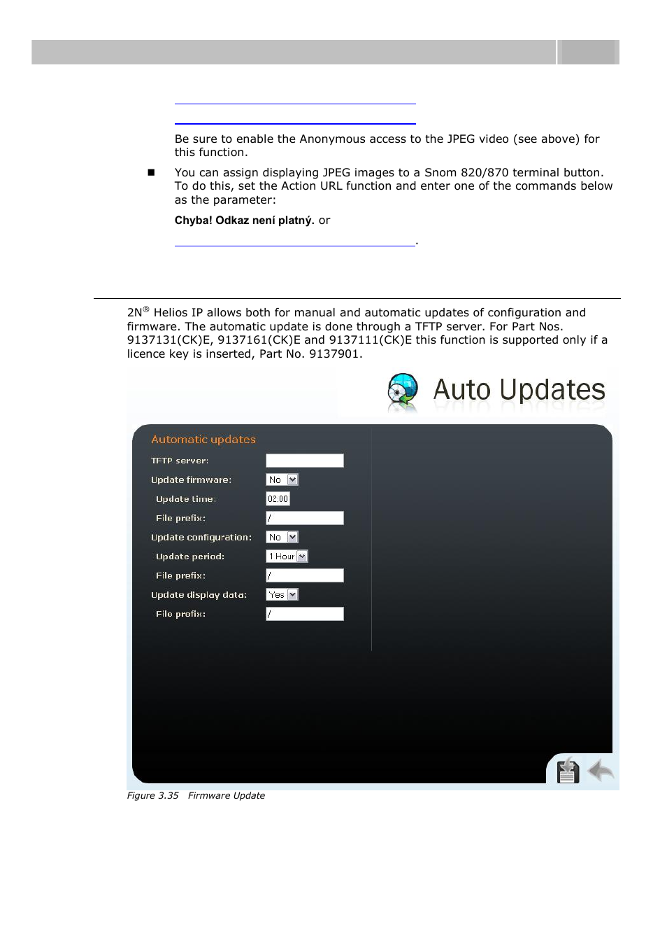 Auto update, Configuration 3.3 | 2N Helios IP User manual, 1510 v1.11 User Manual | Page 85 / 119