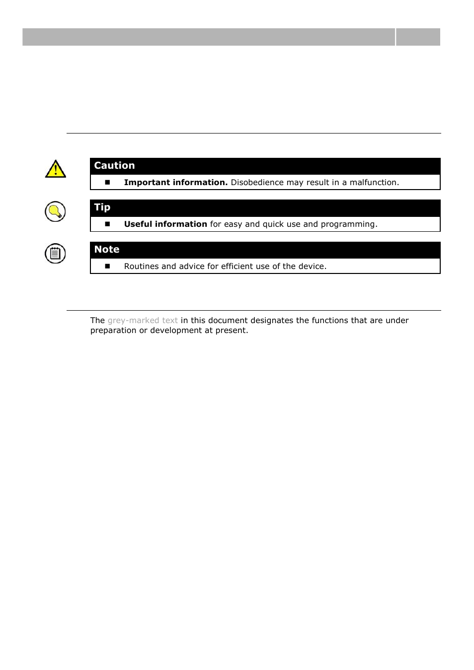 Terms and symbols used, Symbols used in manual, Future functions | 3 terms and symbols used, Terms and symbols used 1.3 | 2N IVR Editor manual v1.0.2 User Manual | Page 8 / 43