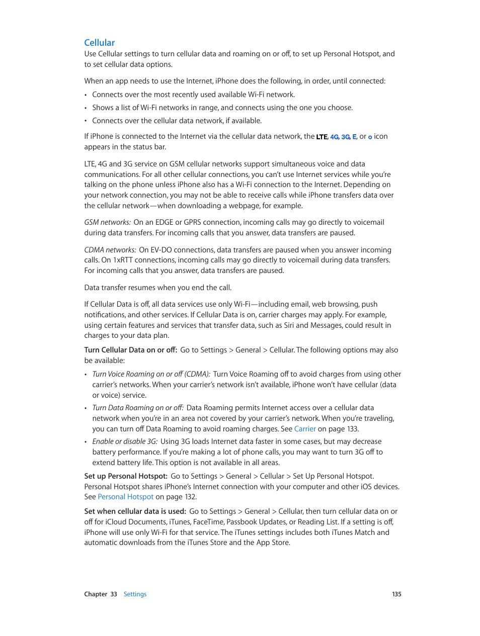 Cellular | Apple iPhone (For iOS 6.1) User Manual | Page 135 / 156
