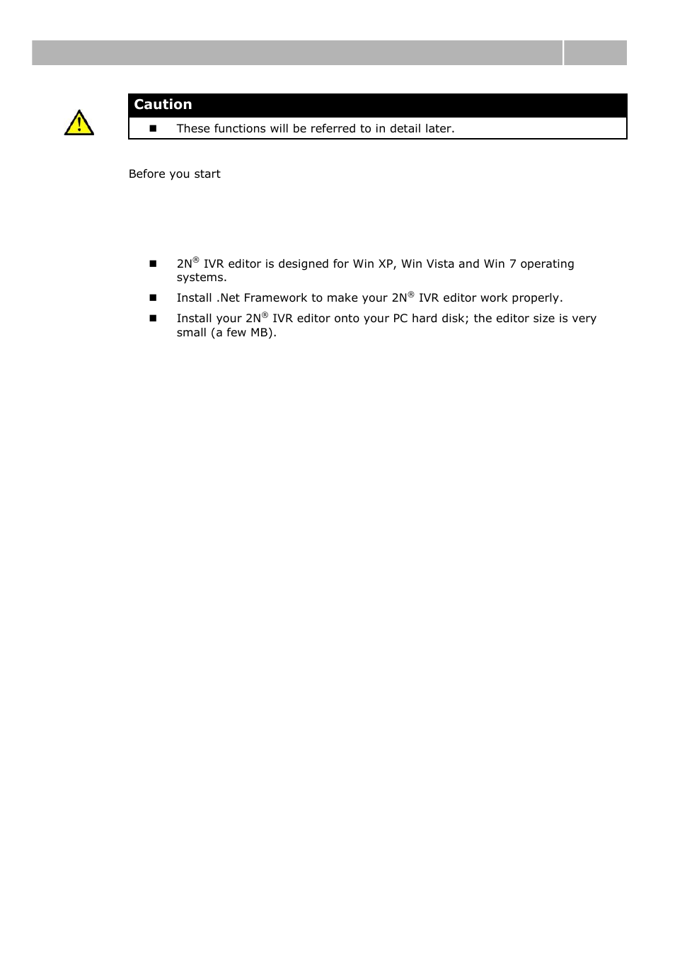 Installation conditions, Editor description 2.1 | 2N IVR Editor manual v1.0 User Manual | Page 11 / 43