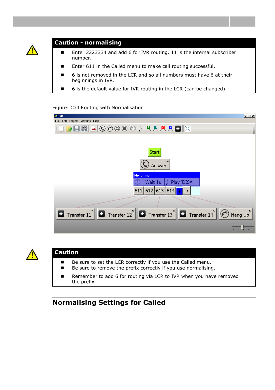 Configuration 3.1, Normalising settings for called | 2N IVR Editor manual v1.0 User Manual | Page 27 / 43