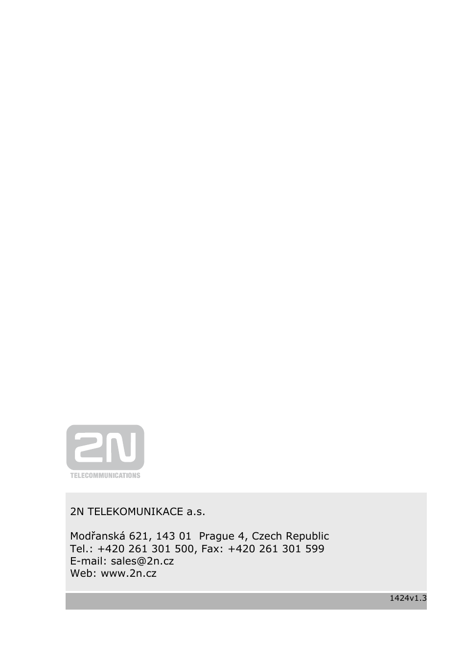 2N Omega series - VoIP manual v1.4 User Manual | Page 113 / 113