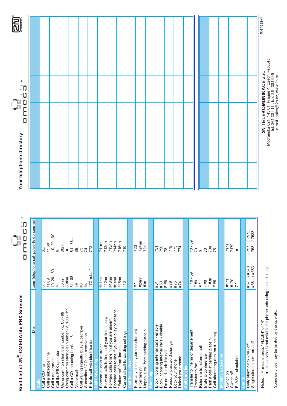 2N Omega Lite - Quick Guide v1.0 User Manual | 1 page