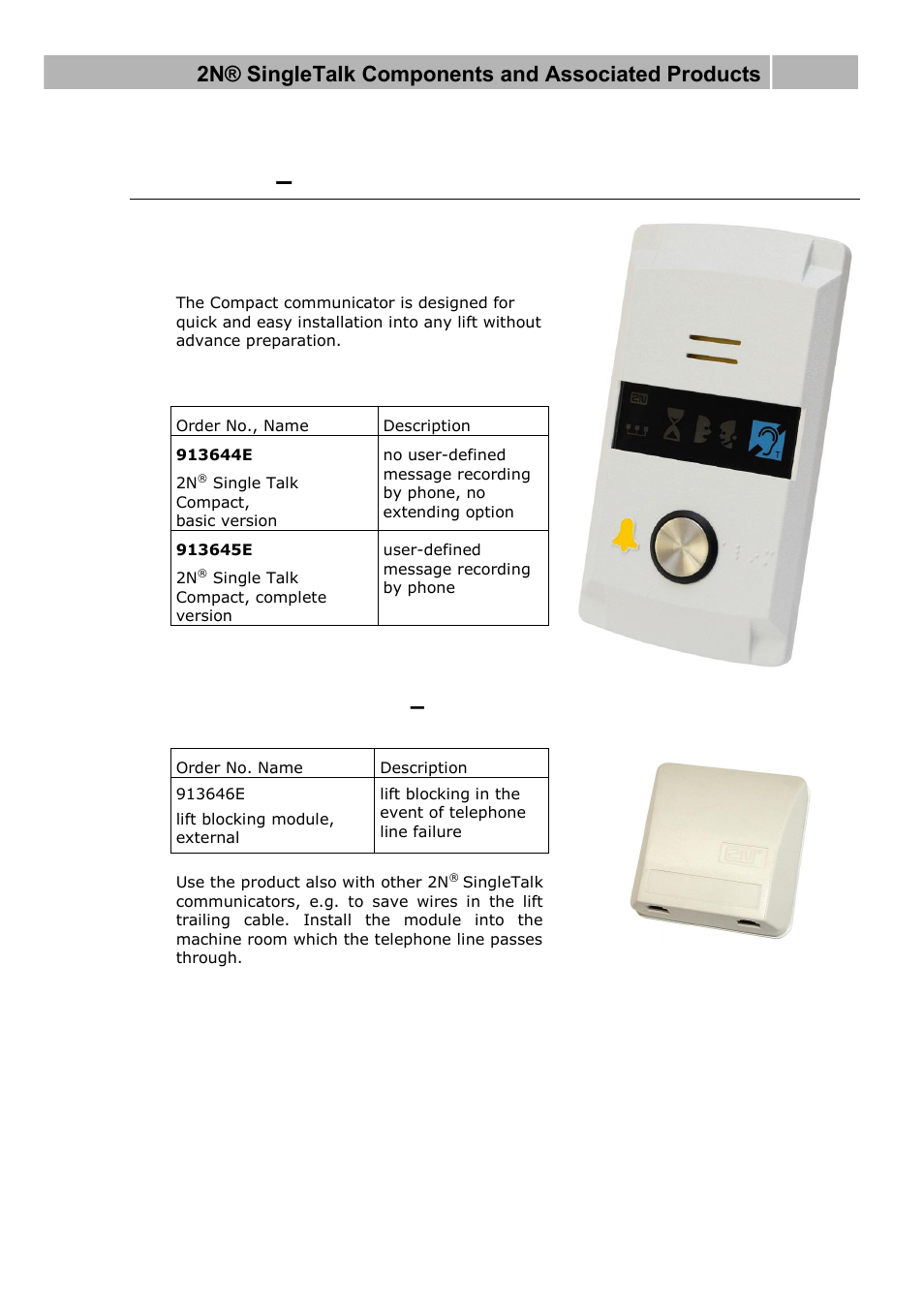 Basic unit, Compact version, Basic unit – compact version | Extending modules – external | 2N Lift emergency phone 2N SingleTalk - Manual, 1514 v6.3.0 User Manual | Page 11 / 73