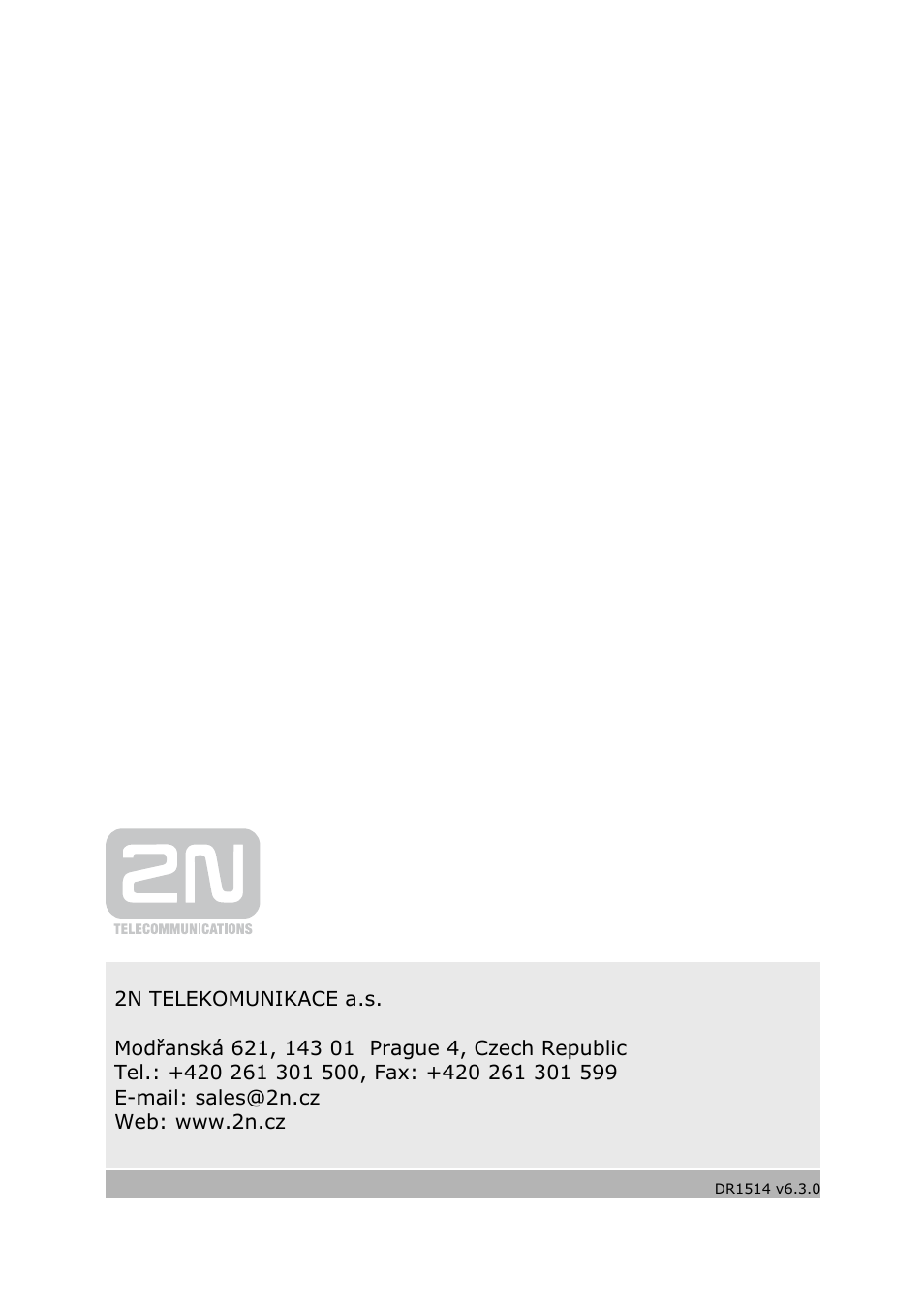 2N Lift emergency phone 2N SingleTalk - Manual, 1514 v6.3.0 User Manual | Page 73 / 73