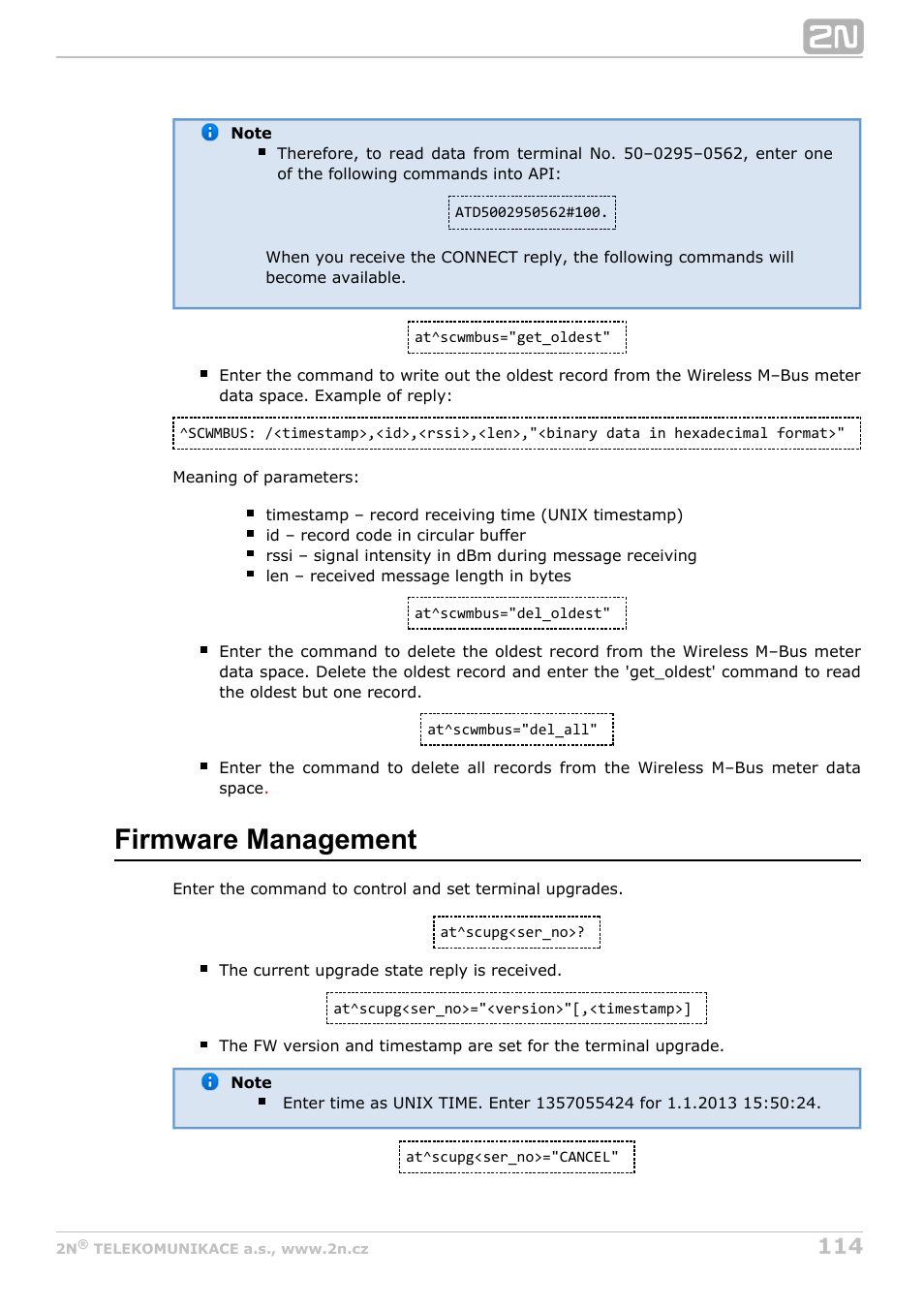 Firmware management | 2N M2M Solution 2N SmartCom - User Manual 1.9.0 User Manual | Page 114 / 149