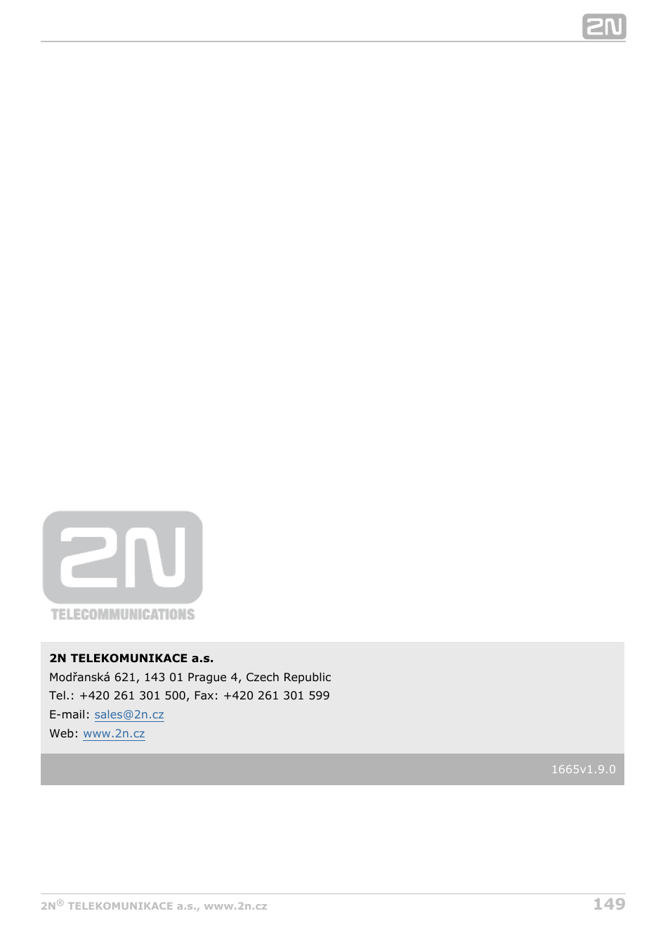 2N M2M Solution 2N SmartCom - User Manual 1.9.0 User Manual | Page 149 / 149