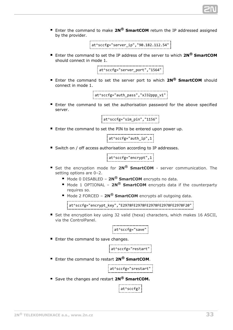2N M2M Solution 2N SmartCom - User Manual 1.9.0 User Manual | Page 33 / 149