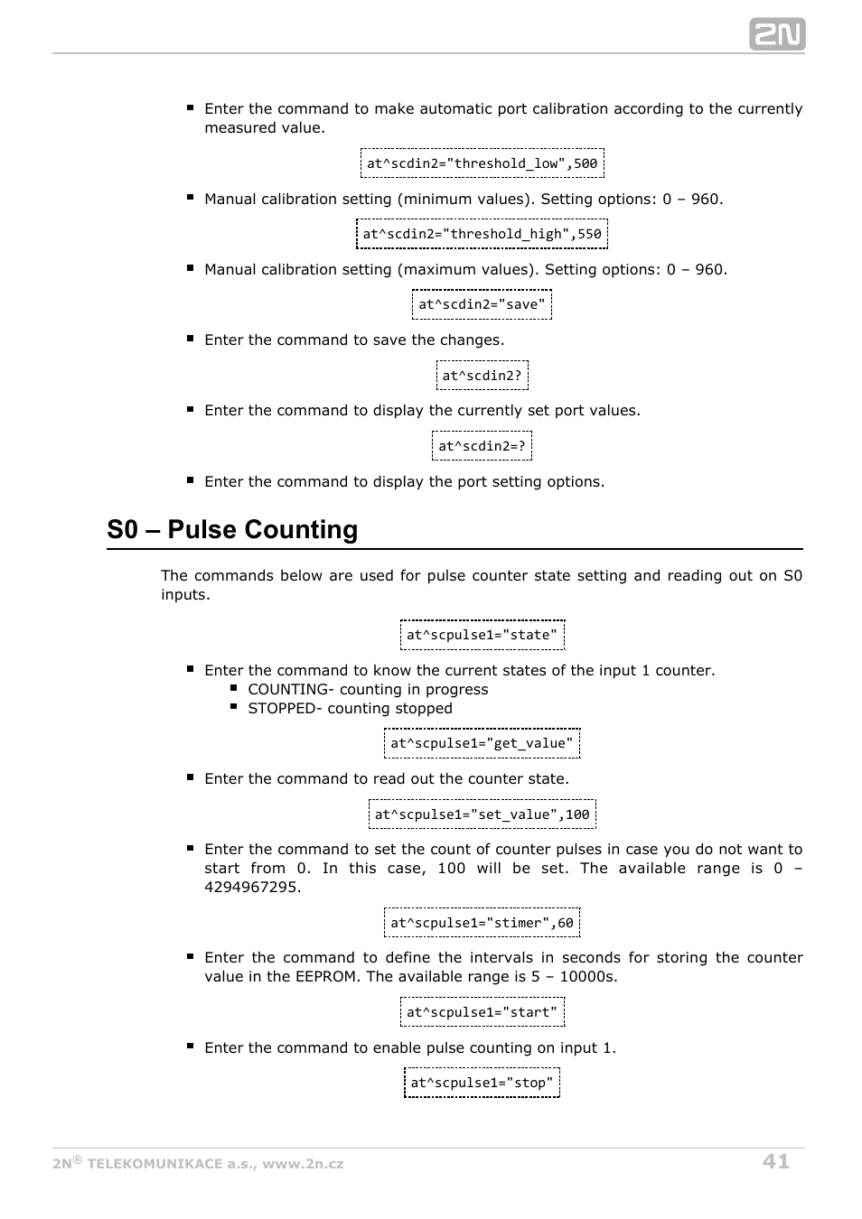 S0 – pulse counting | 2N M2M Solution 2N SmartCom - User Manual 1.9.0 User Manual | Page 41 / 149