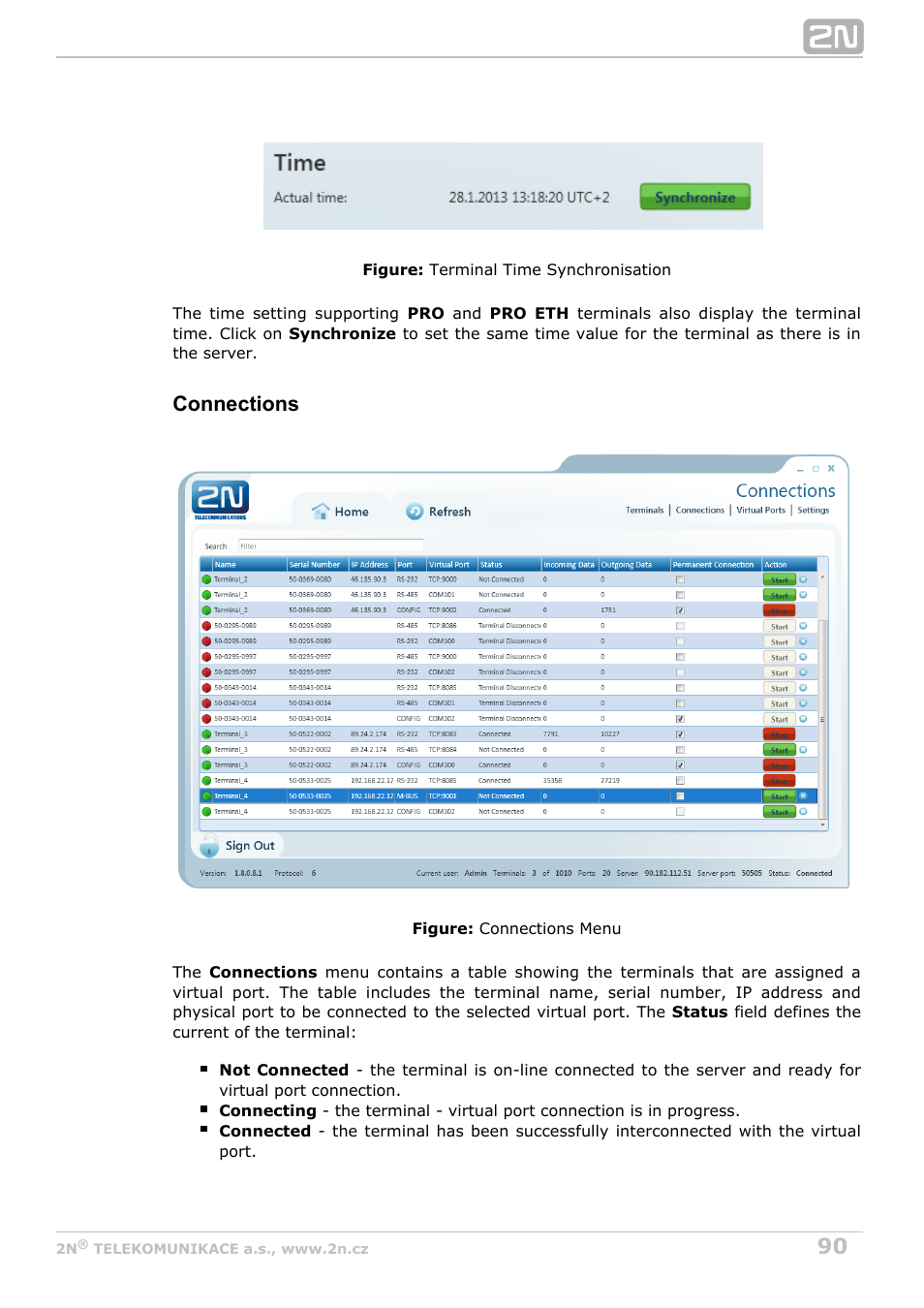Connections | 2N M2M Solution 2N SmartCom - User Manual 1.9.0 User Manual | Page 90 / 149