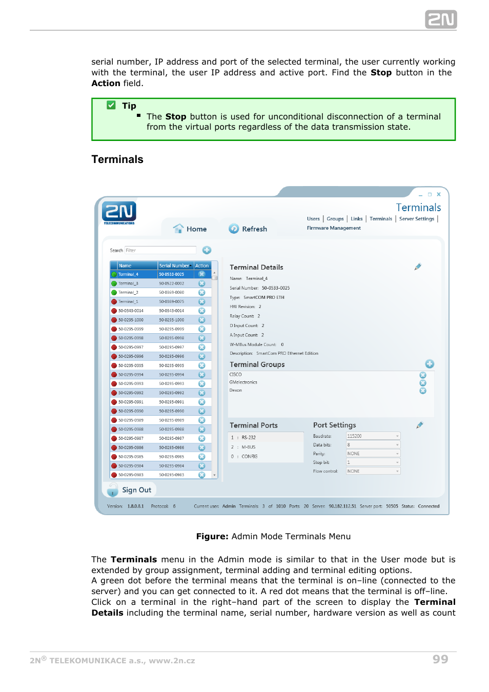 Terminals | 2N M2M Solution 2N SmartCom - User Manual 1.9.0 User Manual | Page 99 / 149