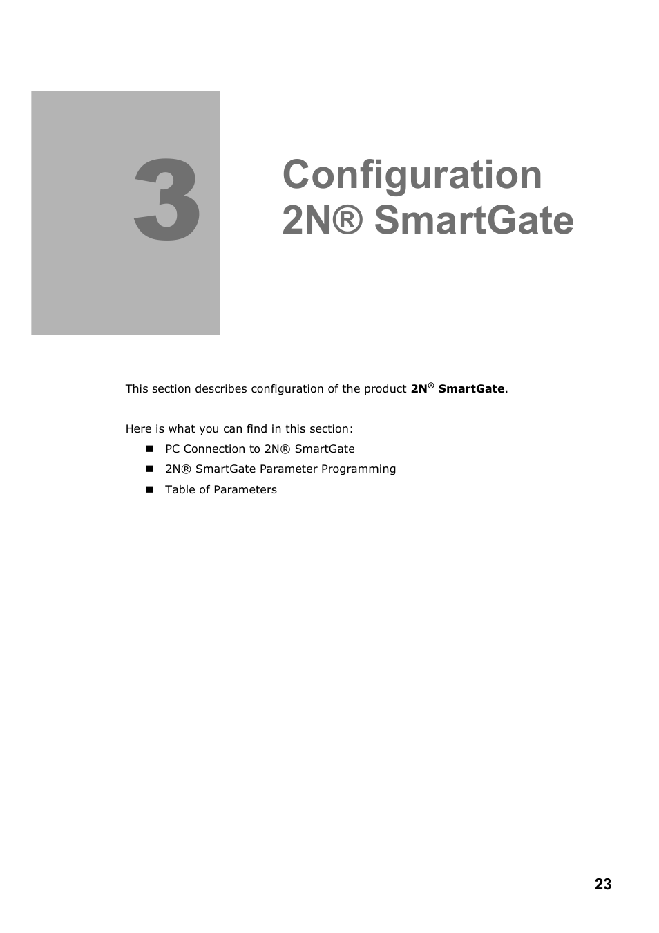 Configuration 2n® smartgate | 2N Fixed line replacement with 2N SmartGate - Manual v1.1.2 User Manual | Page 23 / 89
