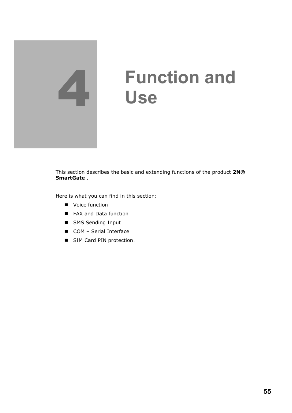 Function and use | 2N Fixed line replacement with 2N SmartGate - Manual v1.1.2 User Manual | Page 55 / 89