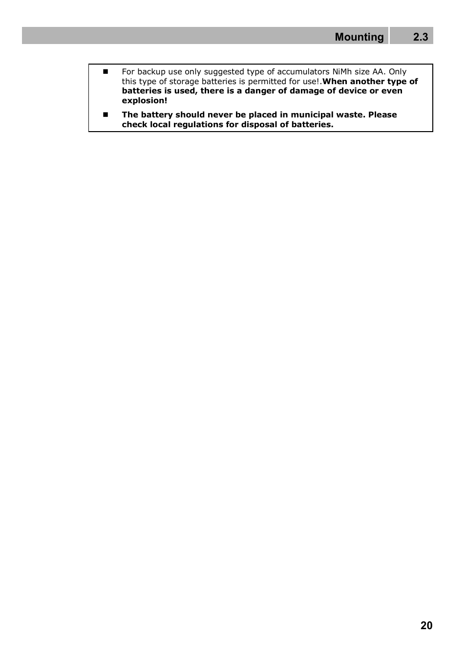 Mounting 2.3 | 2N Analogue UMTS gateway 2N SmartGate UMTS - Manual, 1699 v1.1.0 User Manual | Page 20 / 83