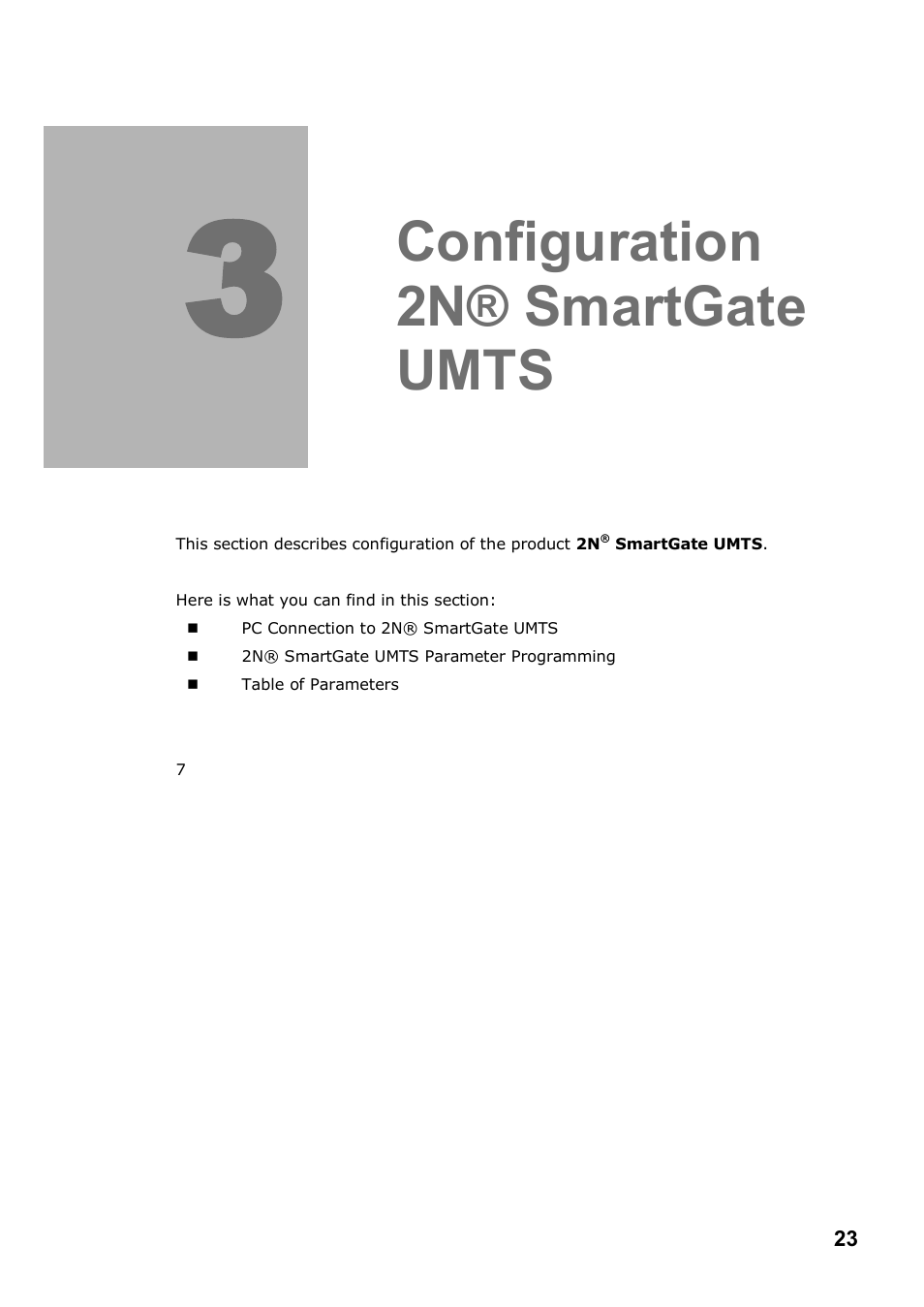 Configuration 2n® smartgate umts | 2N Analogue UMTS gateway 2N SmartGate UMTS - Manual, 1699 v1.1.0 User Manual | Page 23 / 83