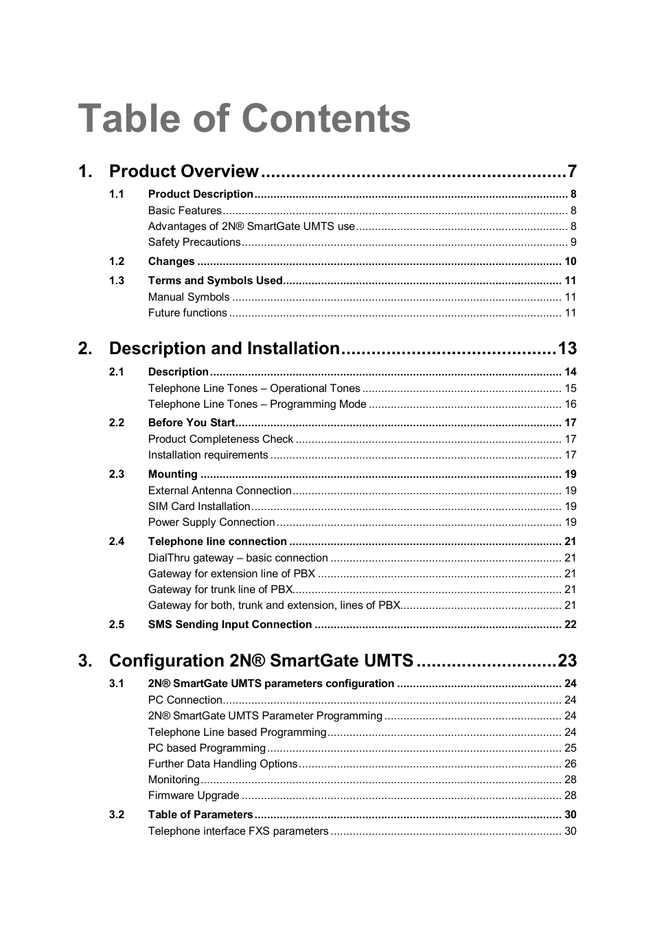 2N Analogue UMTS gateway 2N SmartGate UMTS - Manual, 1699 v1.1.0 User Manual | Page 3 / 83