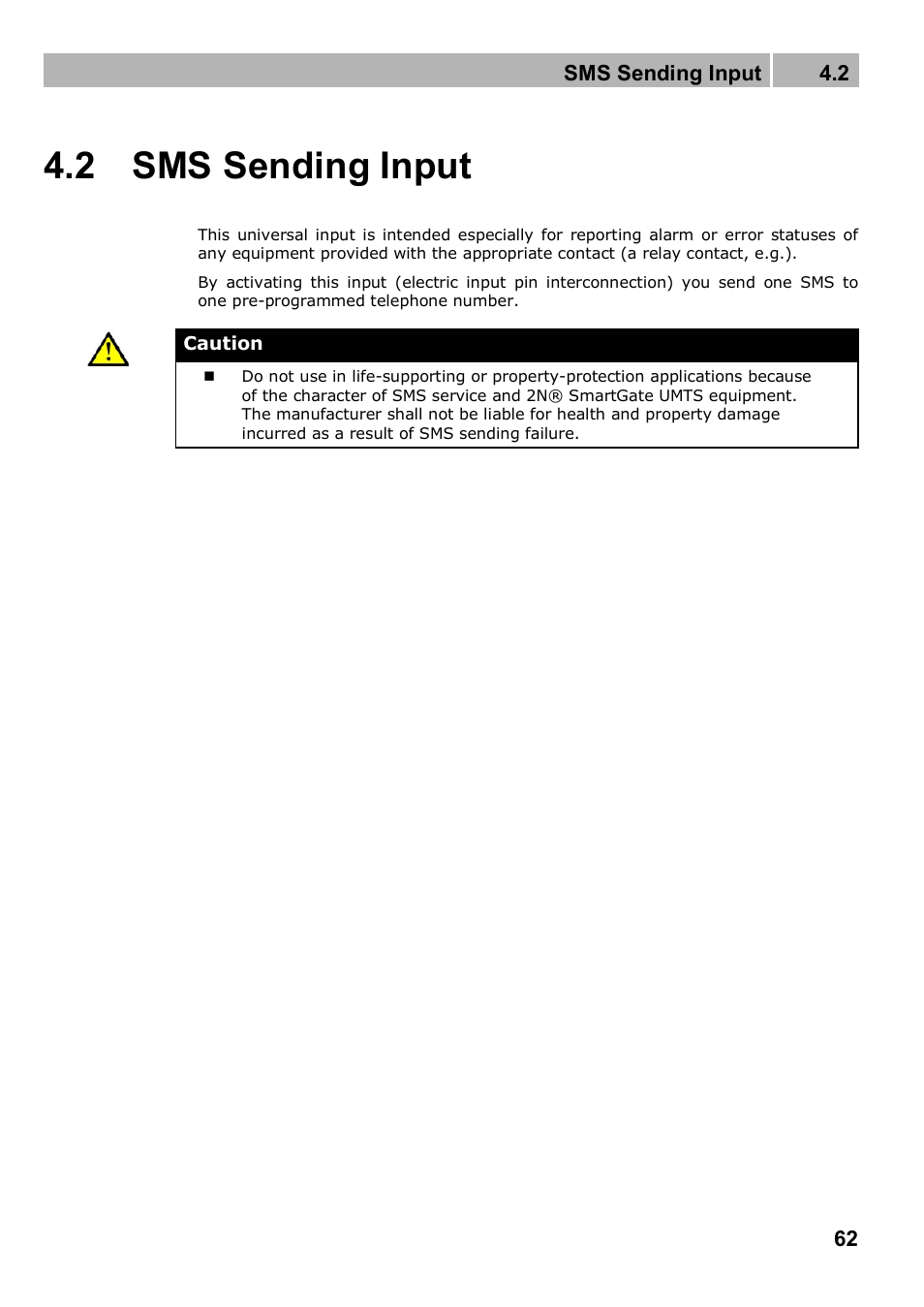 2 sms sending input | 2N Analogue UMTS gateway 2N SmartGate UMTS - Manual, 1699 v1.1.0 User Manual | Page 62 / 83