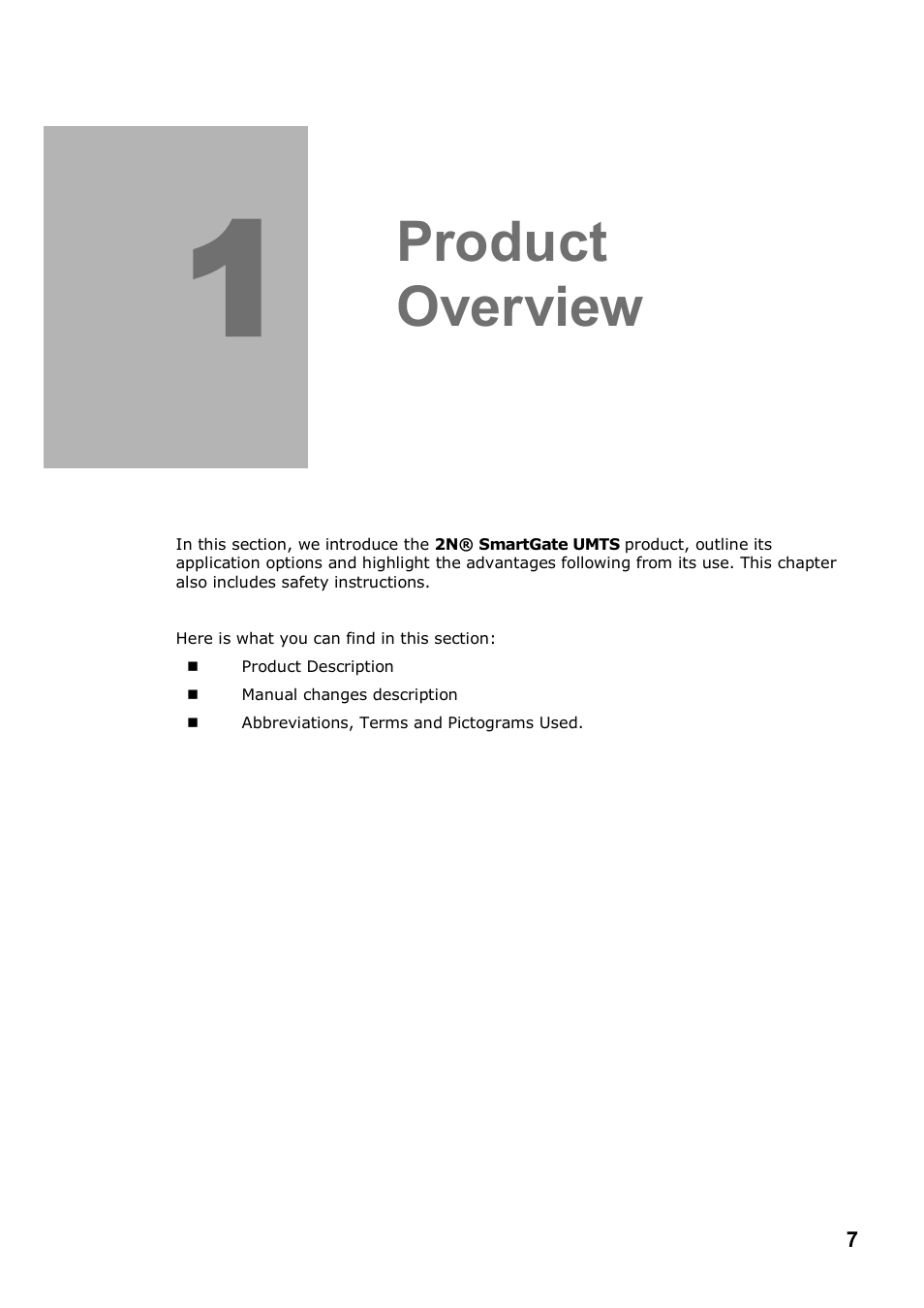 Product overview | 2N Analogue UMTS gateway 2N SmartGate UMTS - Manual, 1699 v1.1.0 User Manual | Page 7 / 83