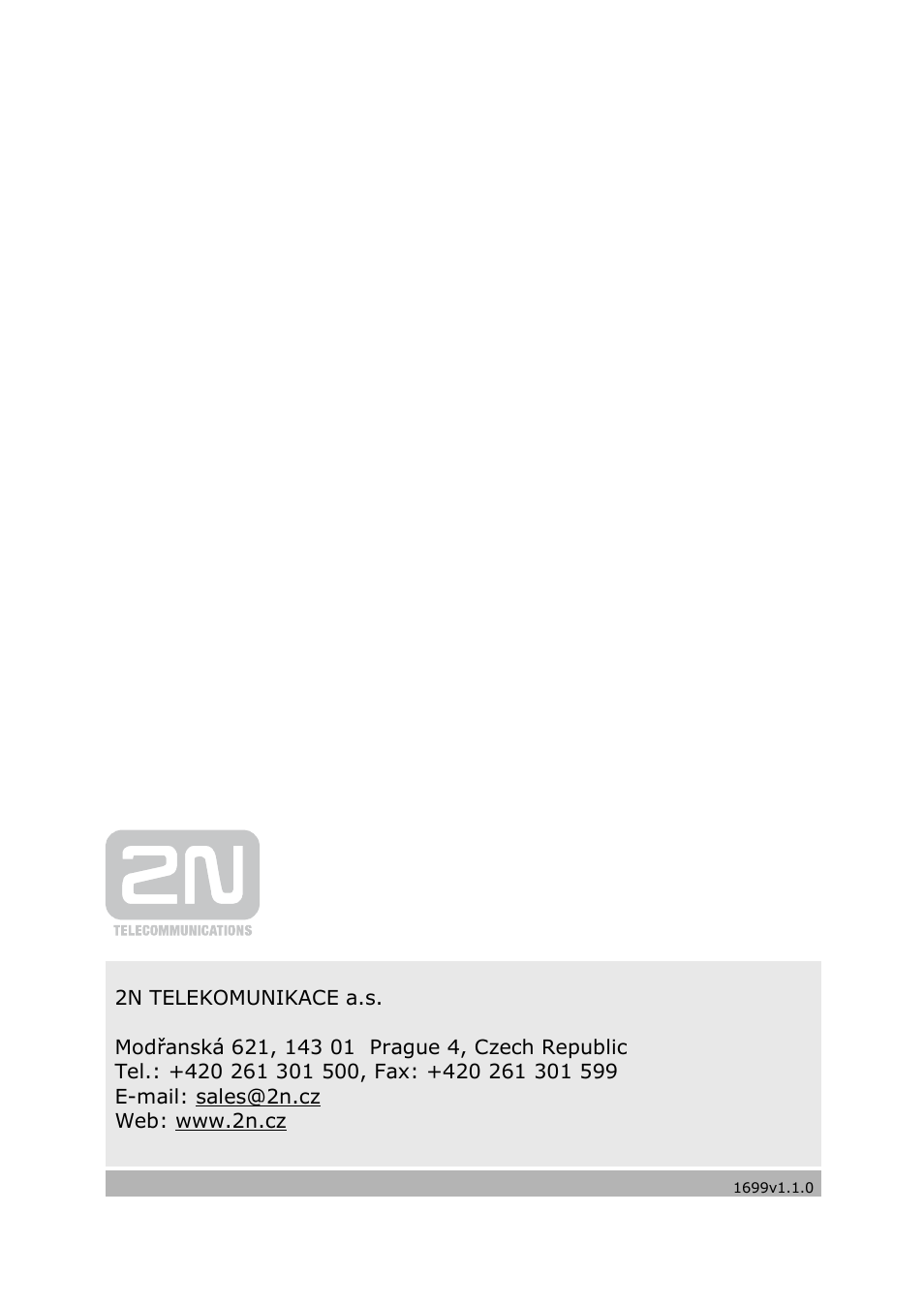 2N Analogue UMTS gateway 2N SmartGate UMTS - Manual, 1699 v1.1.0 User Manual | Page 83 / 83