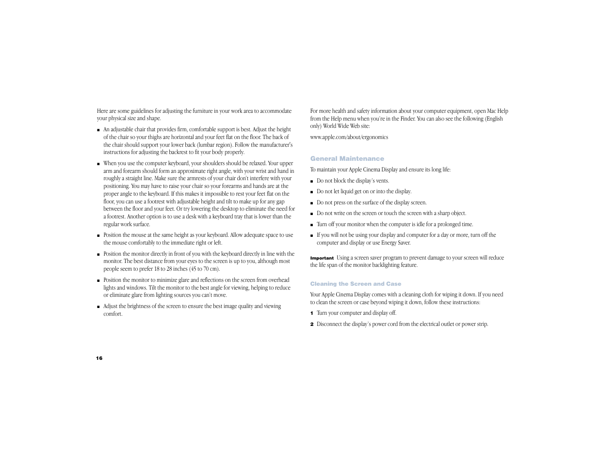 Apple Cinema Display User Manual | Page 16 / 21