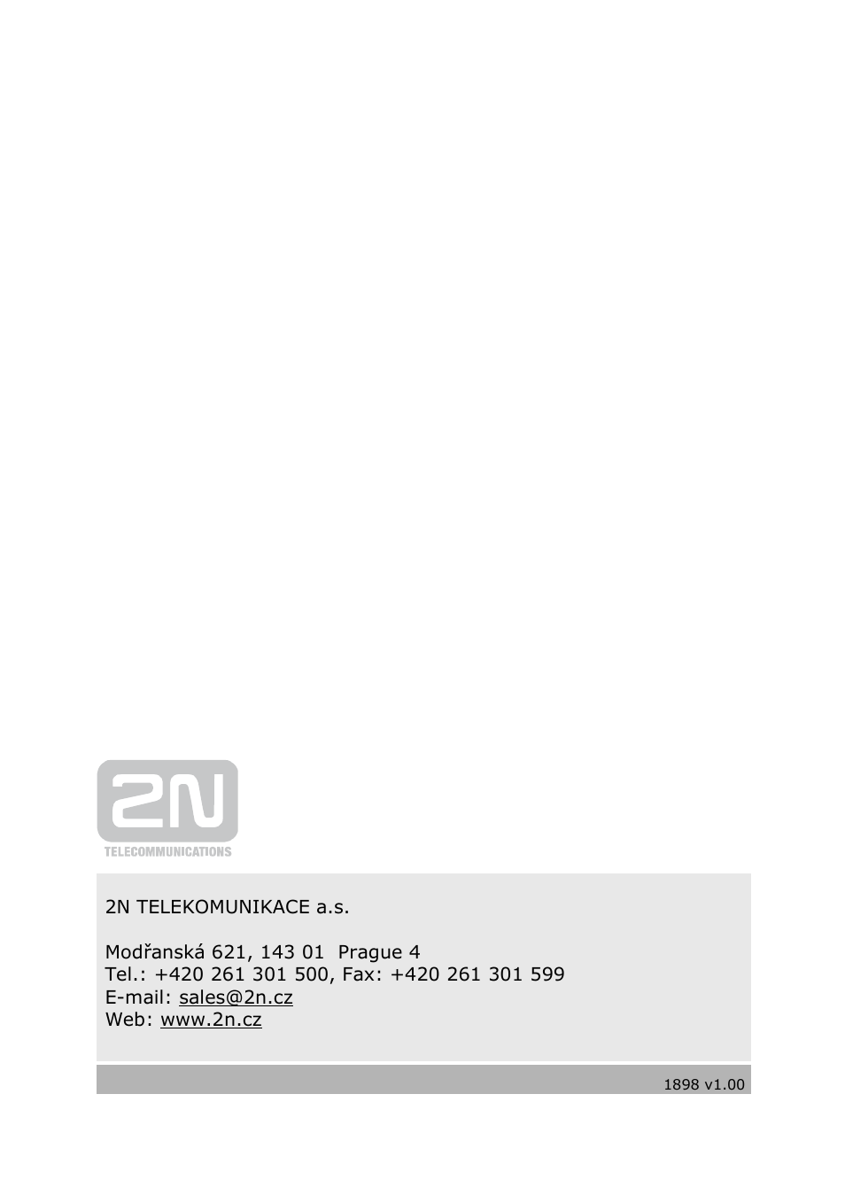 2N 4G wireless router 2N SpeedRoute - User manual, 1898 v1.02 User Manual | Page 101 / 101