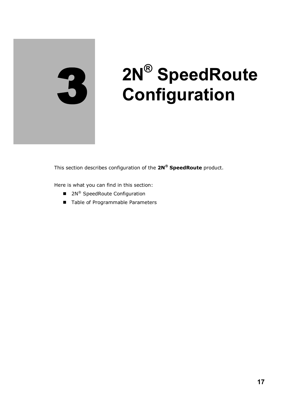 Speedroute configuration | 2N 4G wireless router 2N SpeedRoute - User manual, 1898 v1.02 User Manual | Page 17 / 101