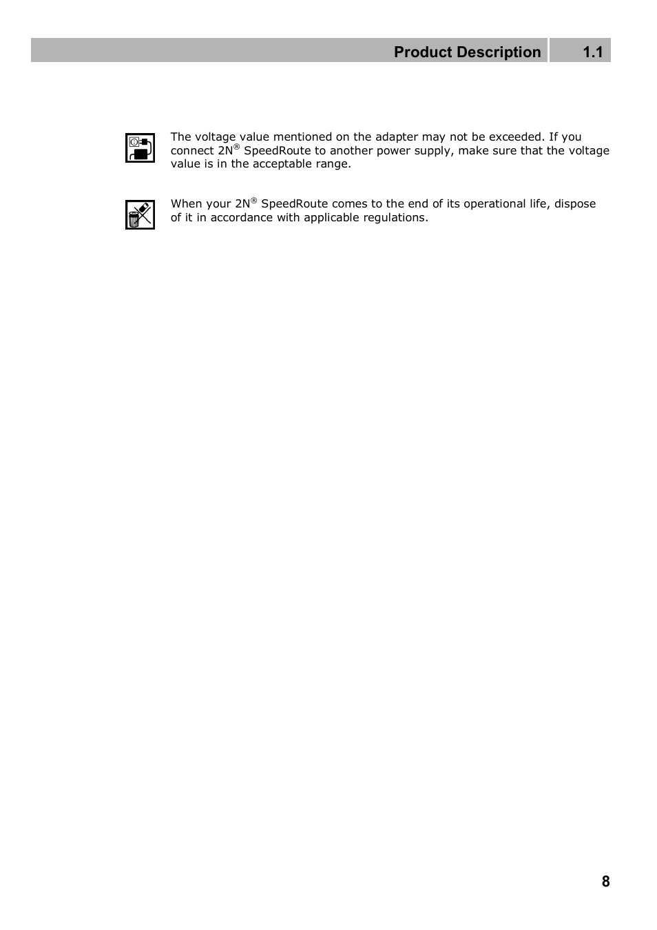 Product description 1.1 | 2N 4G wireless router 2N SpeedRoute - User manual, 1898 v1.02 User Manual | Page 8 / 101