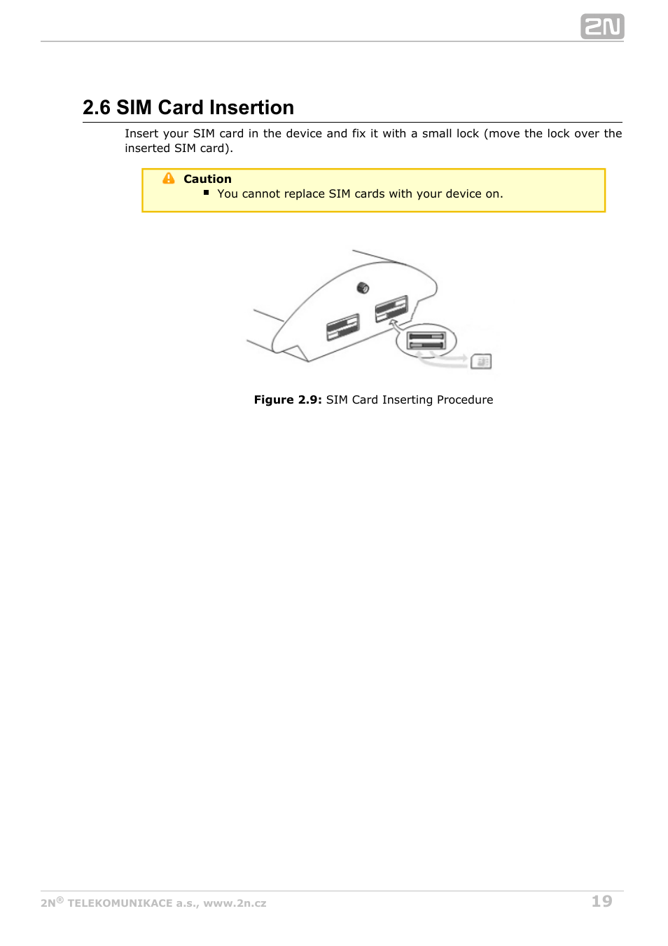 6 sim card insertion | 2N OfficeRoute - User manual, 1493 v1.9.0 User Manual | Page 19 / 113