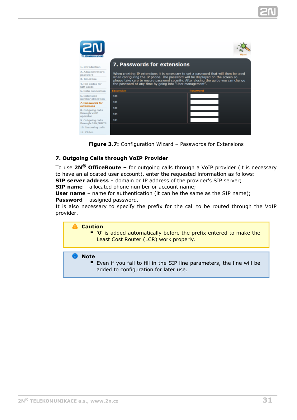 2N OfficeRoute - User manual, 1493 v1.9.0 User Manual | Page 31 / 113