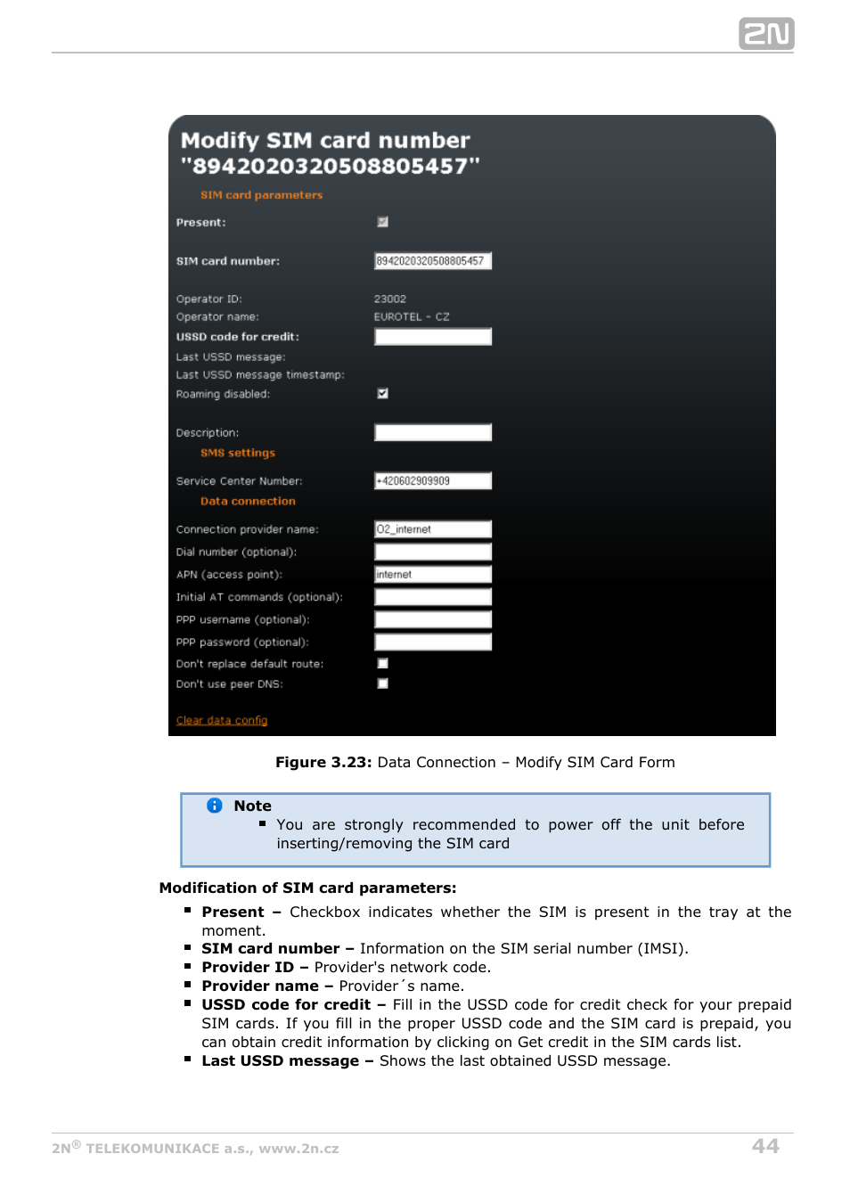 2N OfficeRoute - User manual, 1493 v1.9.0 User Manual | Page 44 / 113