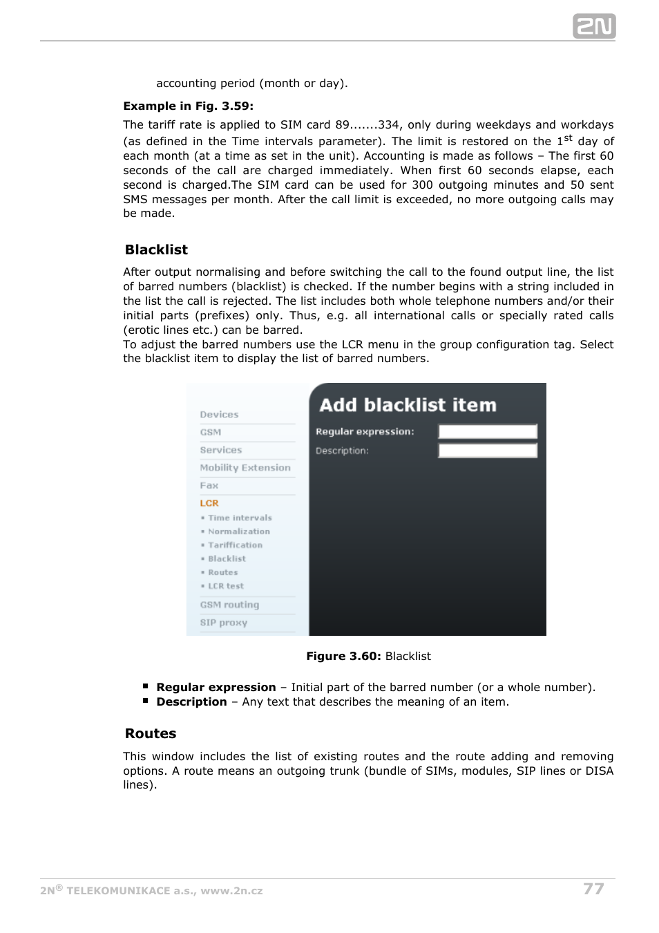 2N OfficeRoute - User manual, 1493 v1.9.0 User Manual | Page 77 / 113