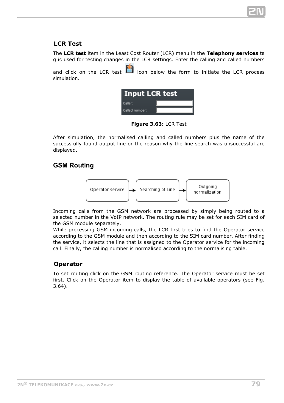 Gsm routing | 2N OfficeRoute - User manual, 1493 v1.9.0 User Manual | Page 79 / 113