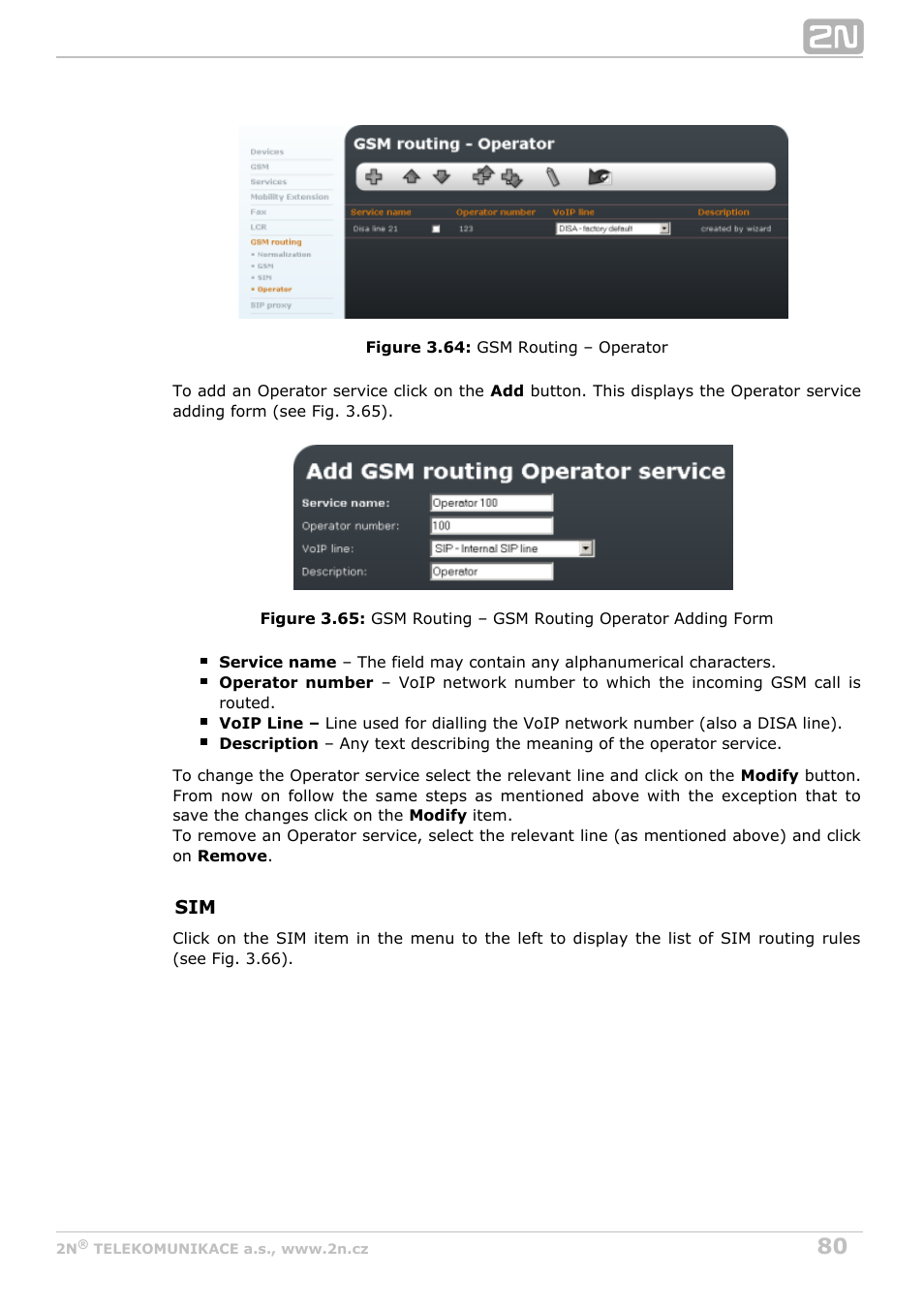 2N OfficeRoute - User manual, 1493 v1.9.0 User Manual | Page 80 / 113