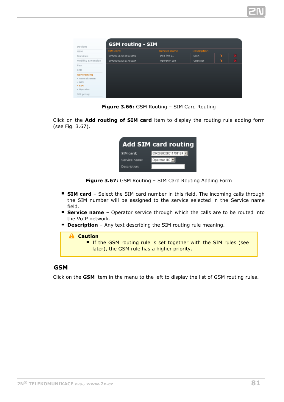 2N OfficeRoute - User manual, 1493 v1.9.0 User Manual | Page 81 / 113