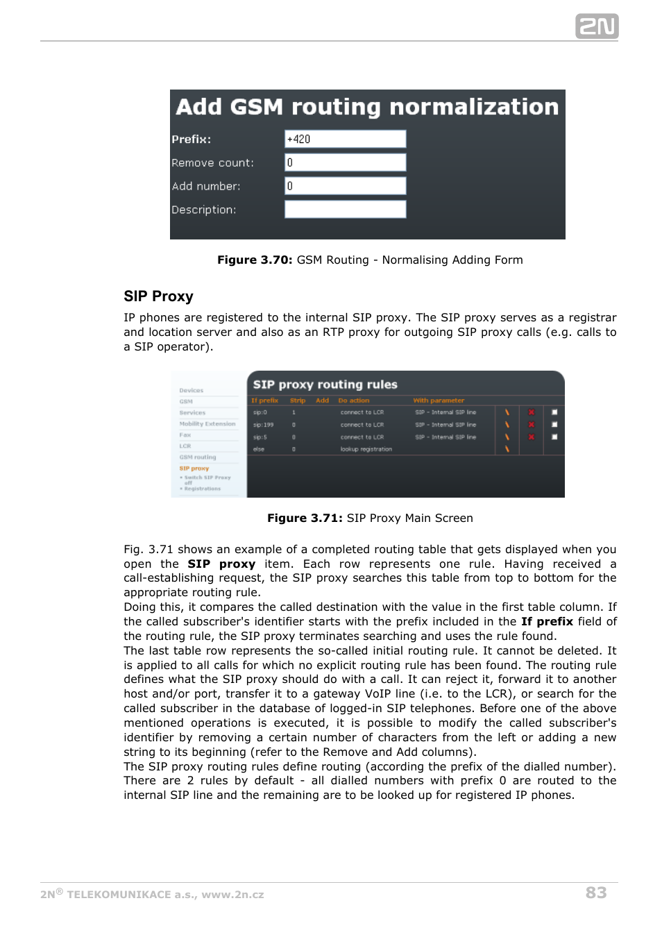 Sip proxy | 2N OfficeRoute - User manual, 1493 v1.9.0 User Manual | Page 83 / 113