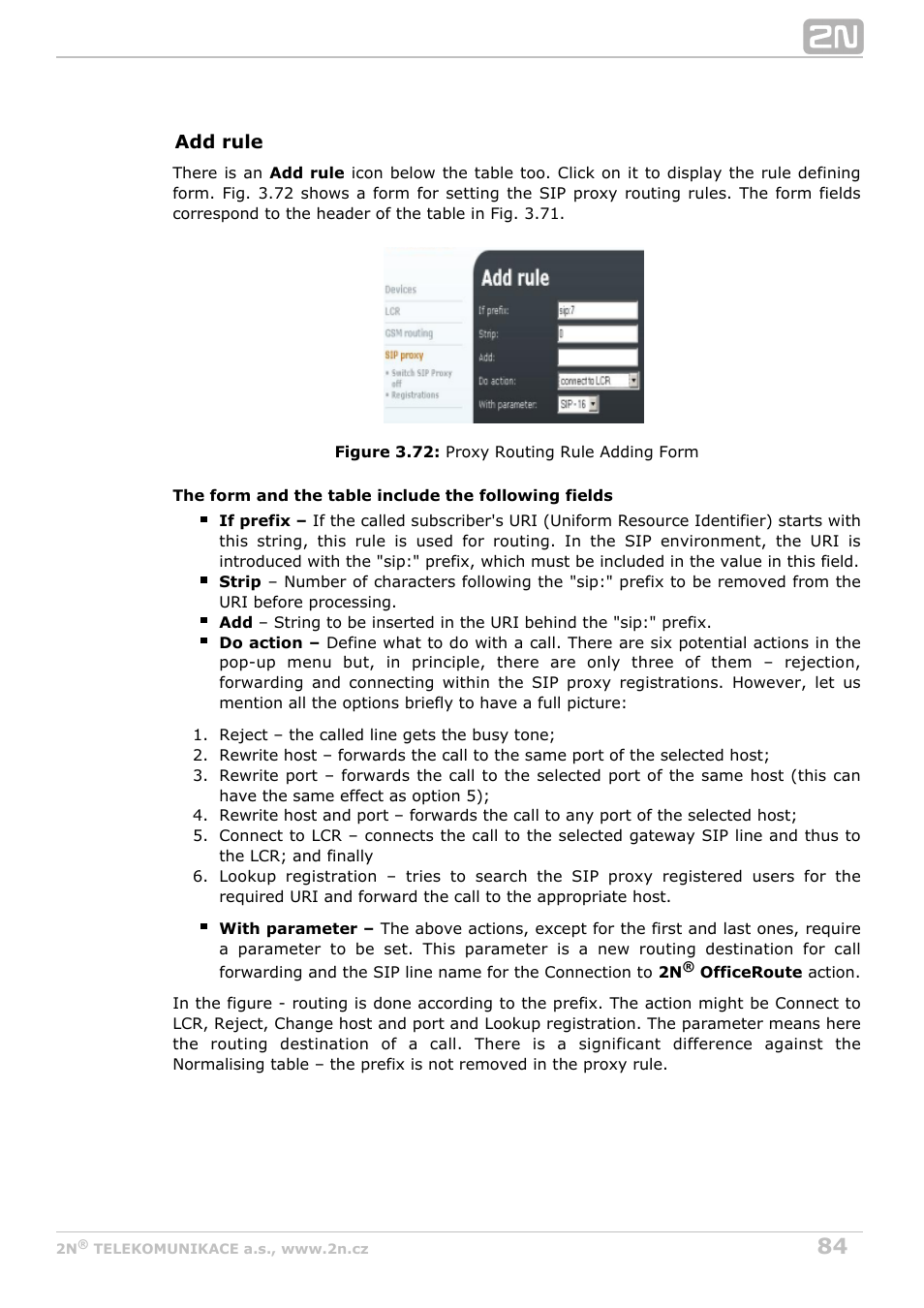 2N OfficeRoute - User manual, 1493 v1.9.0 User Manual | Page 84 / 113