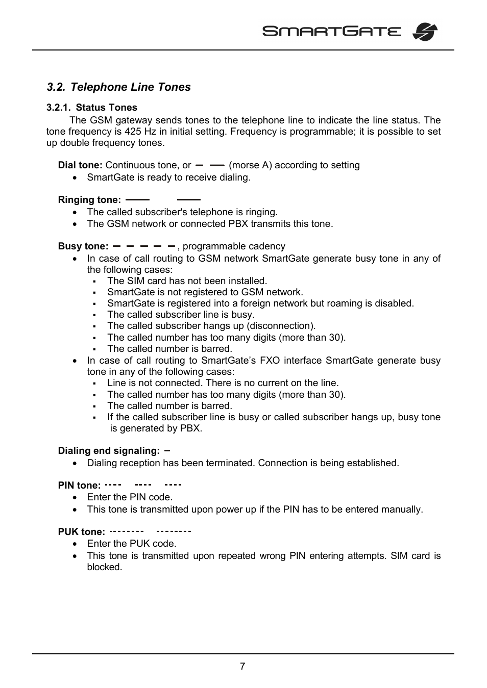 Telephone line tones | 2N SmartGate - User Manual User Manual | Page 12 / 47
