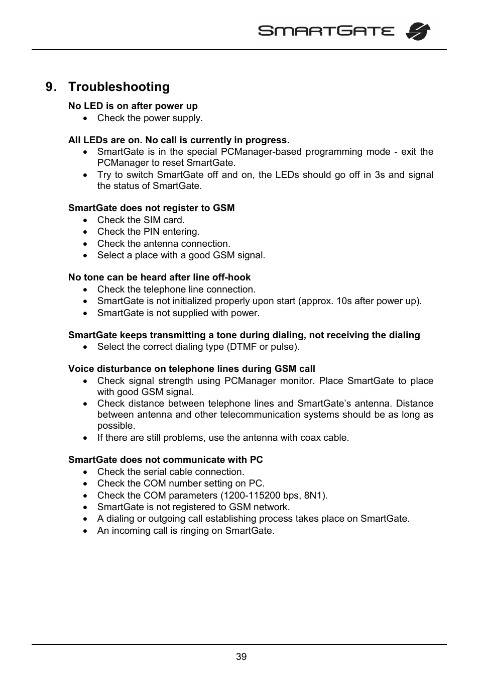 Troubleshooting | 2N SmartGate - User Manual User Manual | Page 44 / 47