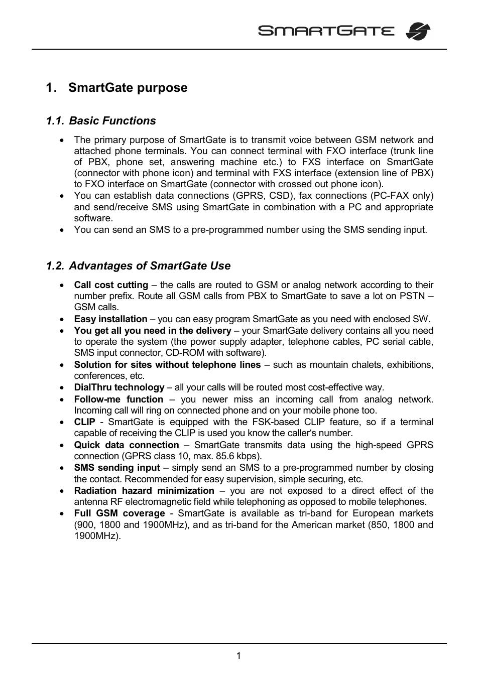Smartgate purpose | 2N SmartGate - User Manual User Manual | Page 6 / 47